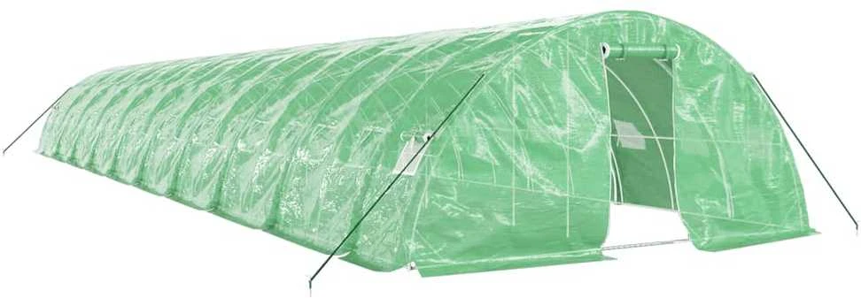 Šiltnamis su plieno rėmu, žalios spalvos, 20x5x2,3m, 100m²