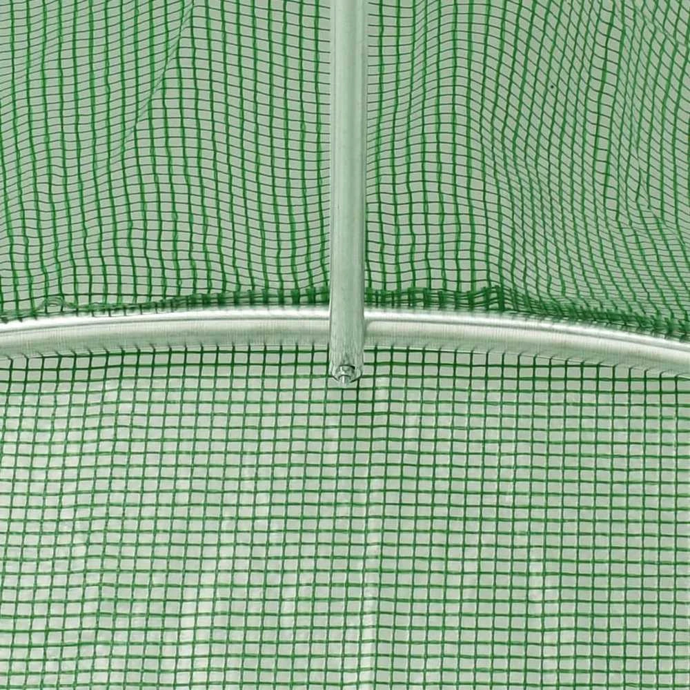 Šiltnamis su plieno rėmu, žalios spalvos, 18x2x2m, 36m²