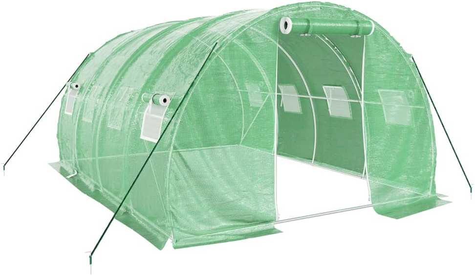 Šiltnamis su plieno rėmu, žalios spalvos, 4x3x2m, 12m²