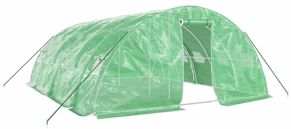 Šiltnamis su plieno rėmu, žalios spalvos, 6x5x2,3m, 30m²