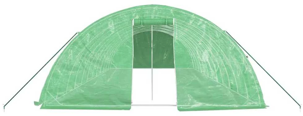 Šiltnamis su plieno rėmu, žalios spalvos, 12x5x2,3m, 60m²