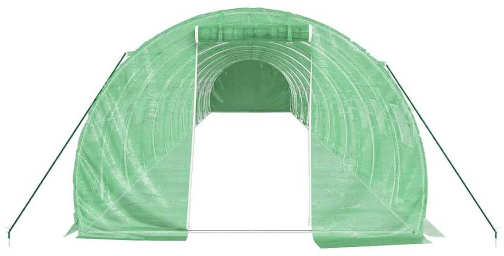 Šiltnamis su plieno rėmu, žalios spalvos, 16x3x2m, 48m²