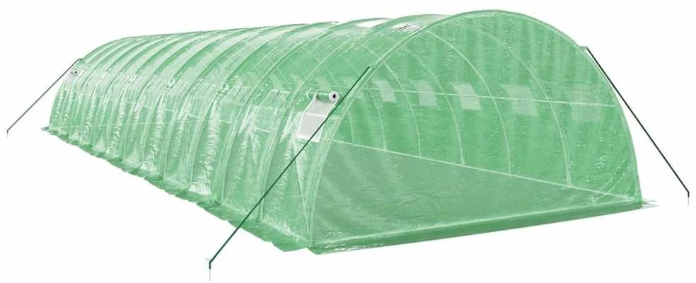 Šiltnamis su plieno rėmu, žalios spalvos, 12x4x2m, 48m²