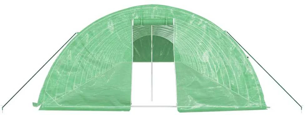 Šiltnamis su plieno rėmu, žalios spalvos, 20x5x2,3m, 100m²