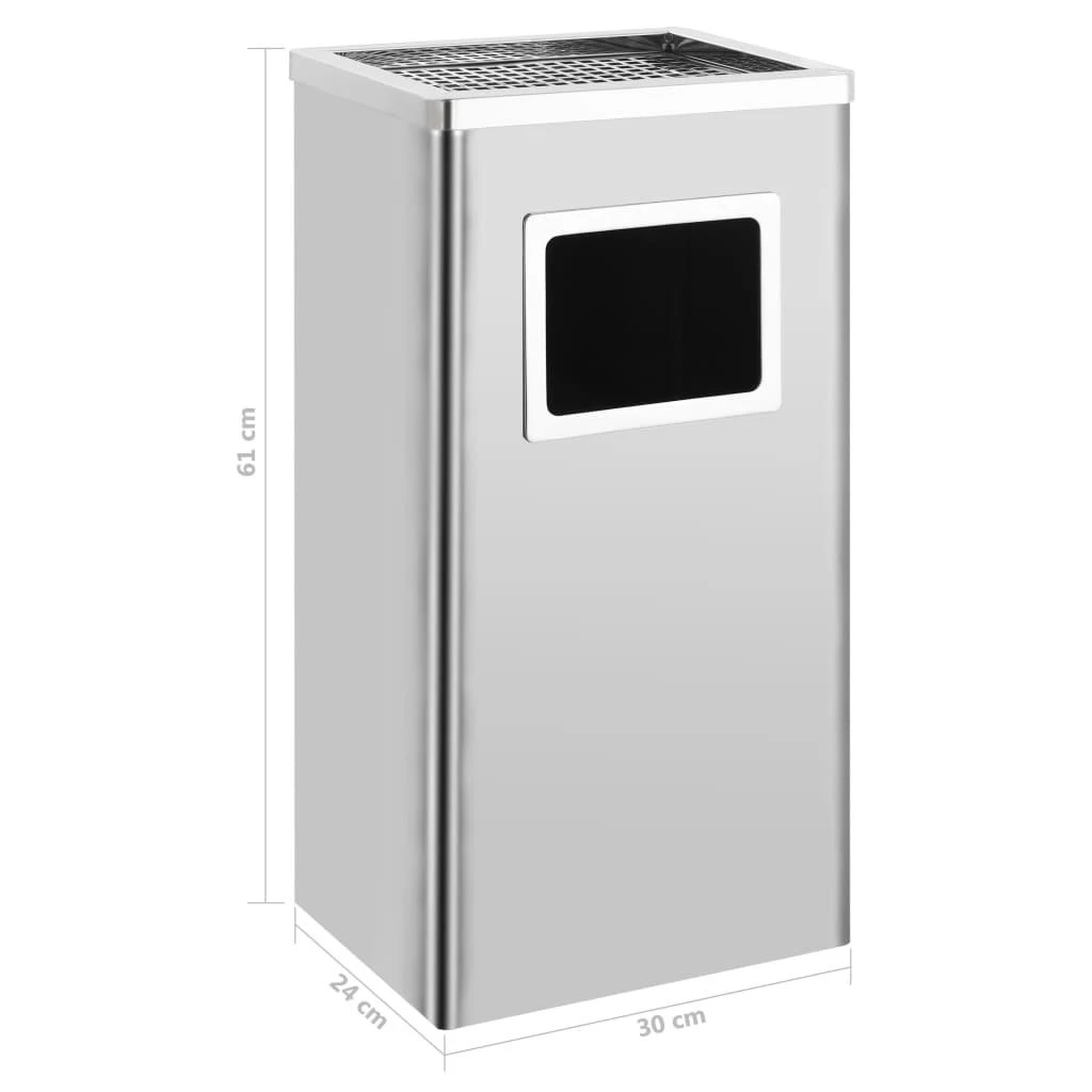 Šiukšliadėžė-peleninė, nerūdijantis plienas, 45l
