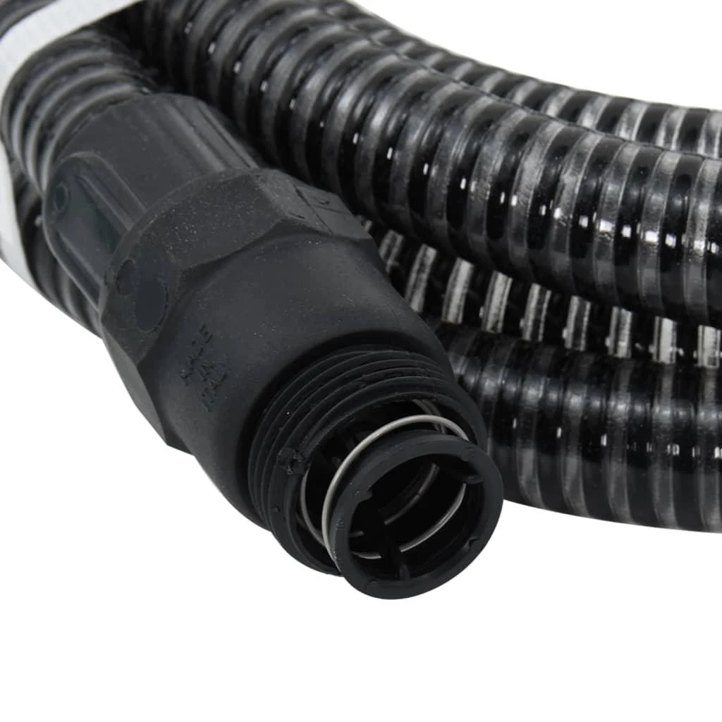Siurbimo žarna su PVC jungtimis, juodos spalvos, 1", 10m, PVC