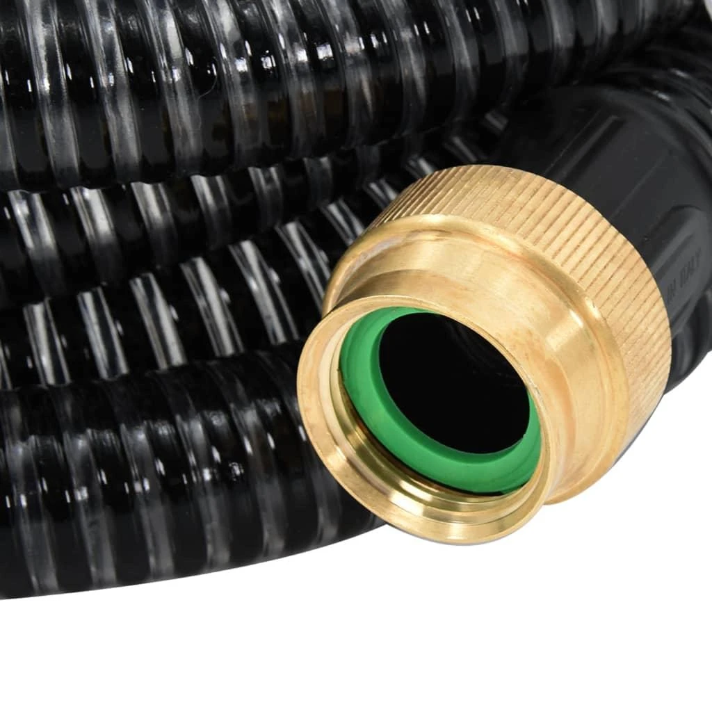 Siurbimo žarna su žalvarinėmis jungtimis, juoda, 1,1", 20m, PVC