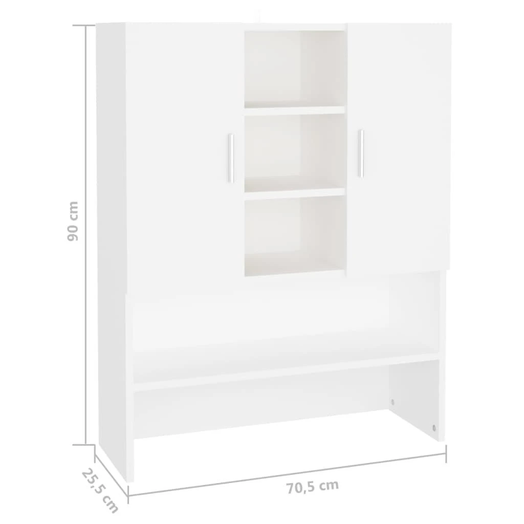 Skalbimo mašinos spintelė, baltos spalvos, 70,5x25,5x90cm