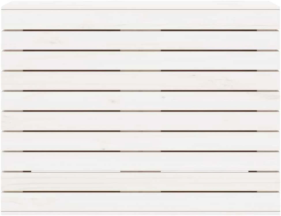 Skalbinių krepšys, baltas, 88,5x44x66cm, pušies masyvas