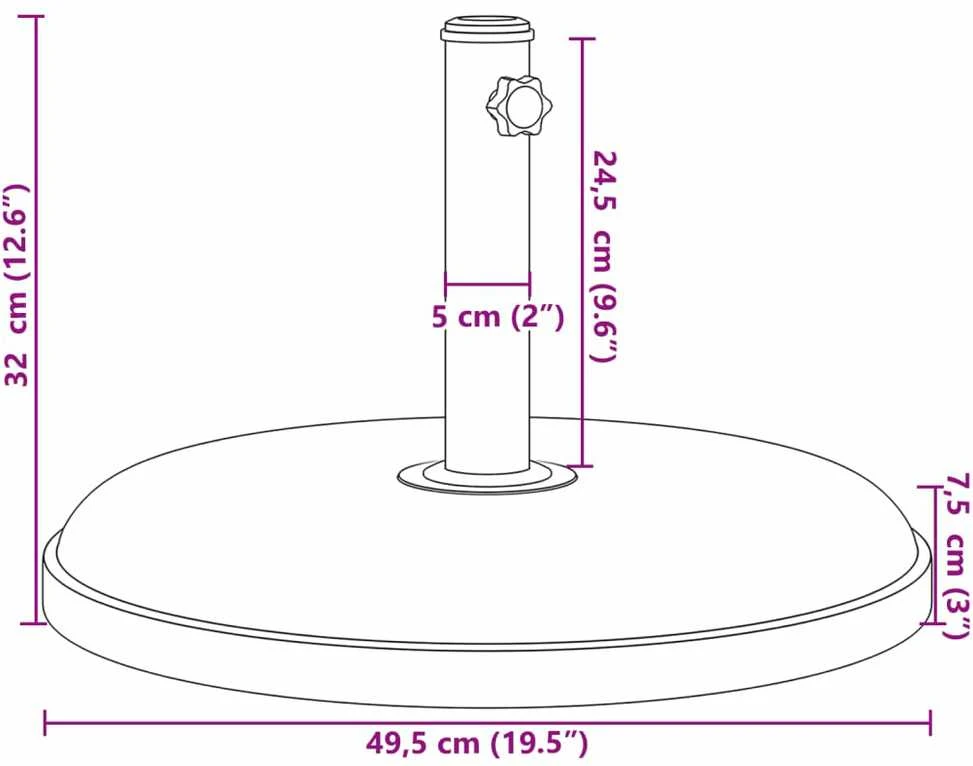 Skėčio nuo saulės pagrindas 32/35/38mm skersmens stulpams, 25kg