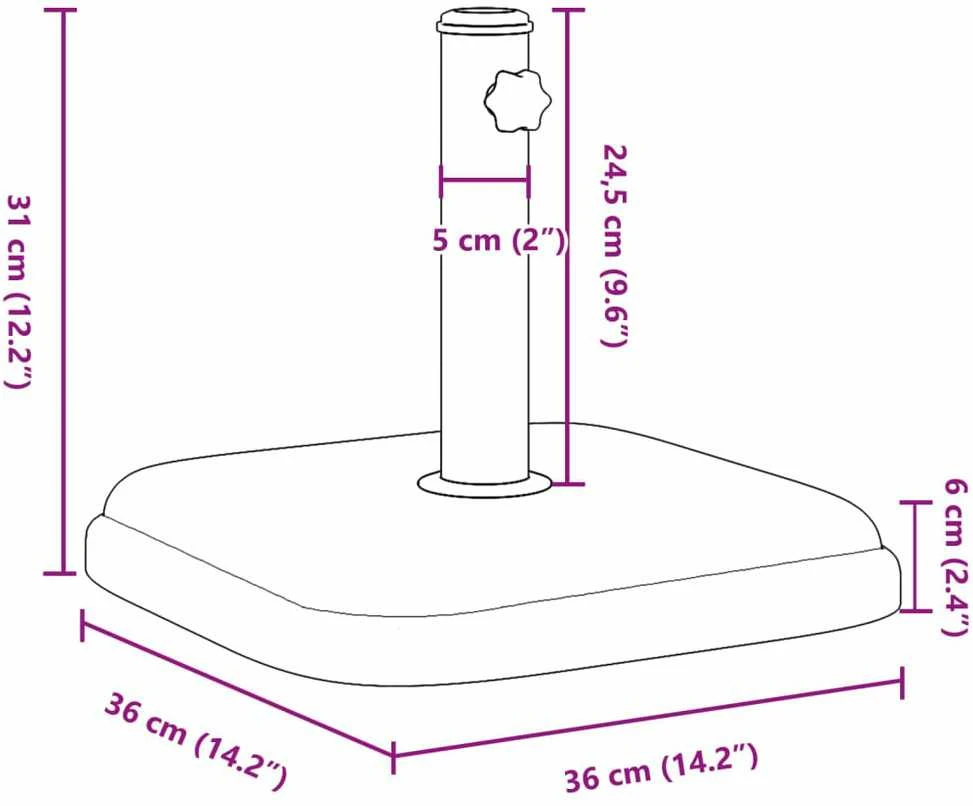 Skėčio nuo saulės pagrindas 32/35/38mm skersmens stulpams, 11kg