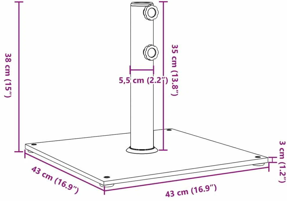 Skėčio nuo saulės pagrindas 32/38/48mm skersmens stulpams, 17kg