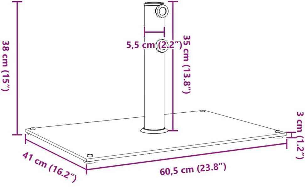 Skėčio nuo saulės pagrindas 32/38/48mm skersmens stulpams, 15kg