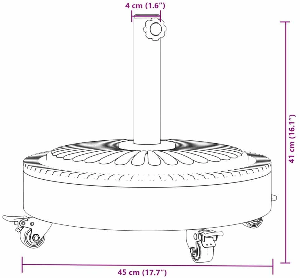 Skėčio nuo saulės pagrindas su ratukais 38/48mm stulpams, 27kg