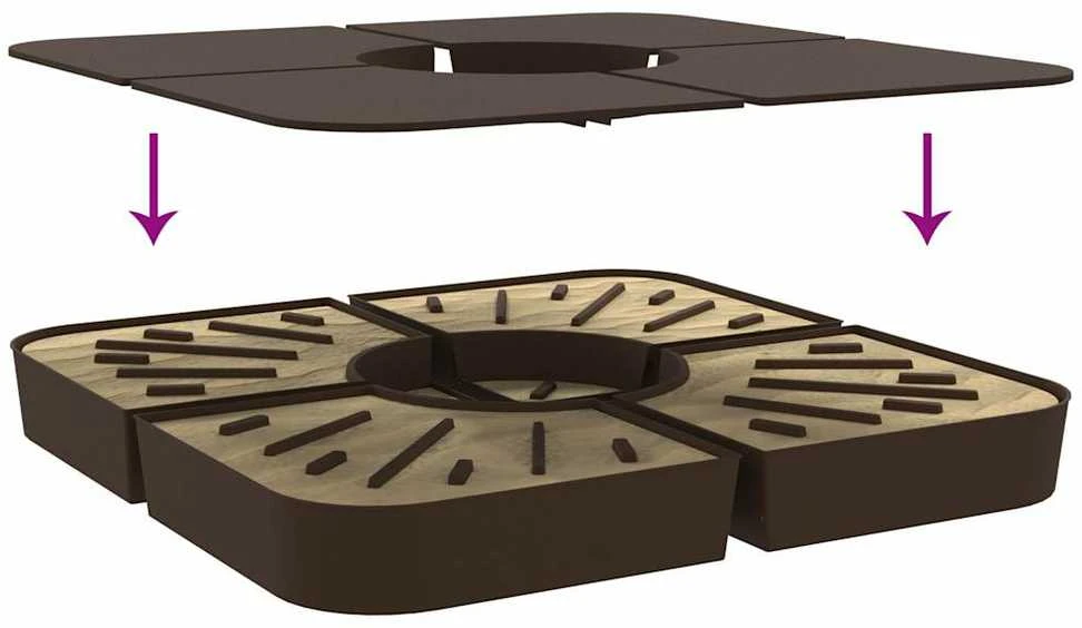 Skėčio nuo saulės pagrindo rinkinys, 4 dalių, 100kg, PP