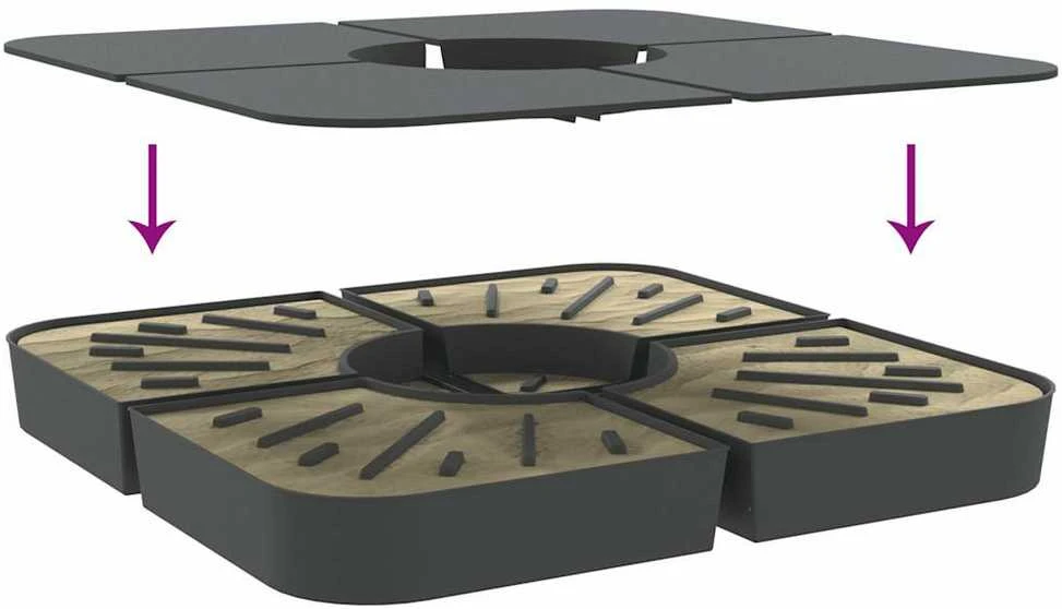 Skėčio nuo saulės pagrindo rinkinys, 4 dalių, 100kg, PP
