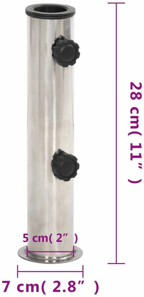 Skėčio pagrindas 38/48mm stulpams, sidabrinis, plienas