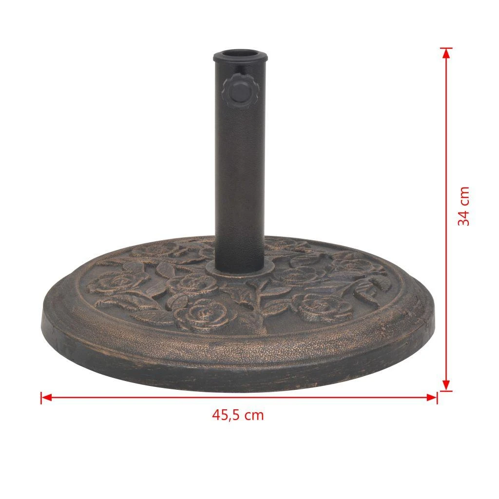 Skėčio stovas iš dervos, apvalus, bronzinis, 9kg