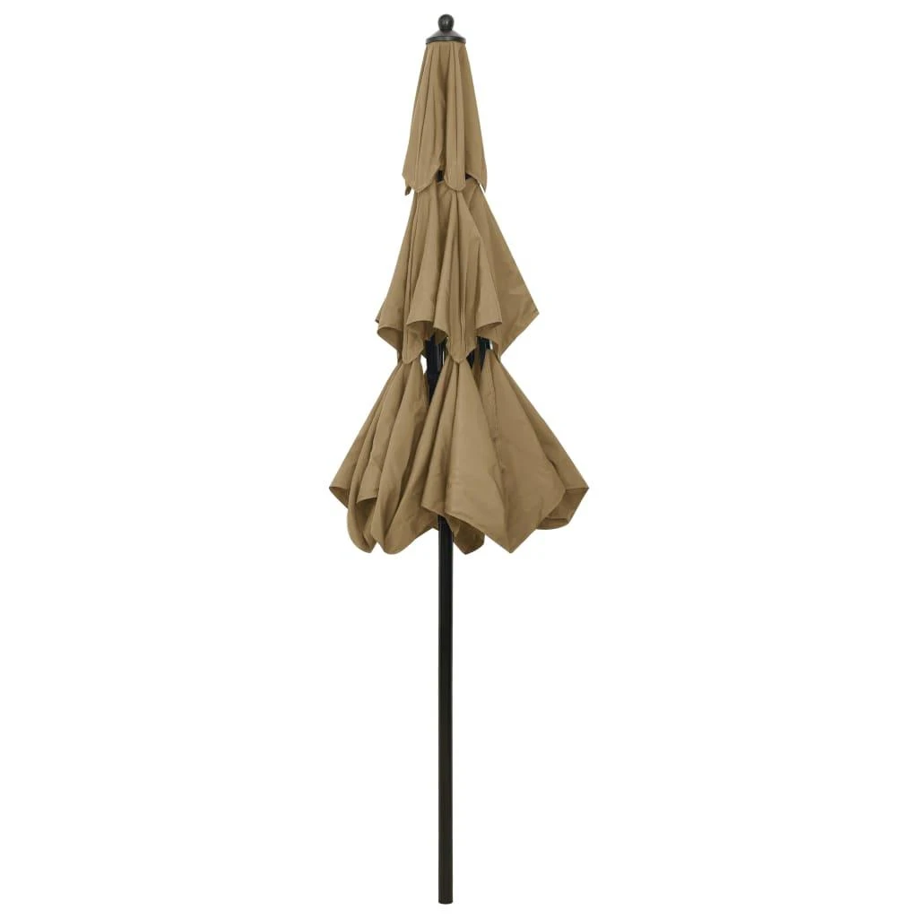 Sodo skėtis su aliuminio stulpu, taupe, 2,5m, 3 aukščių
