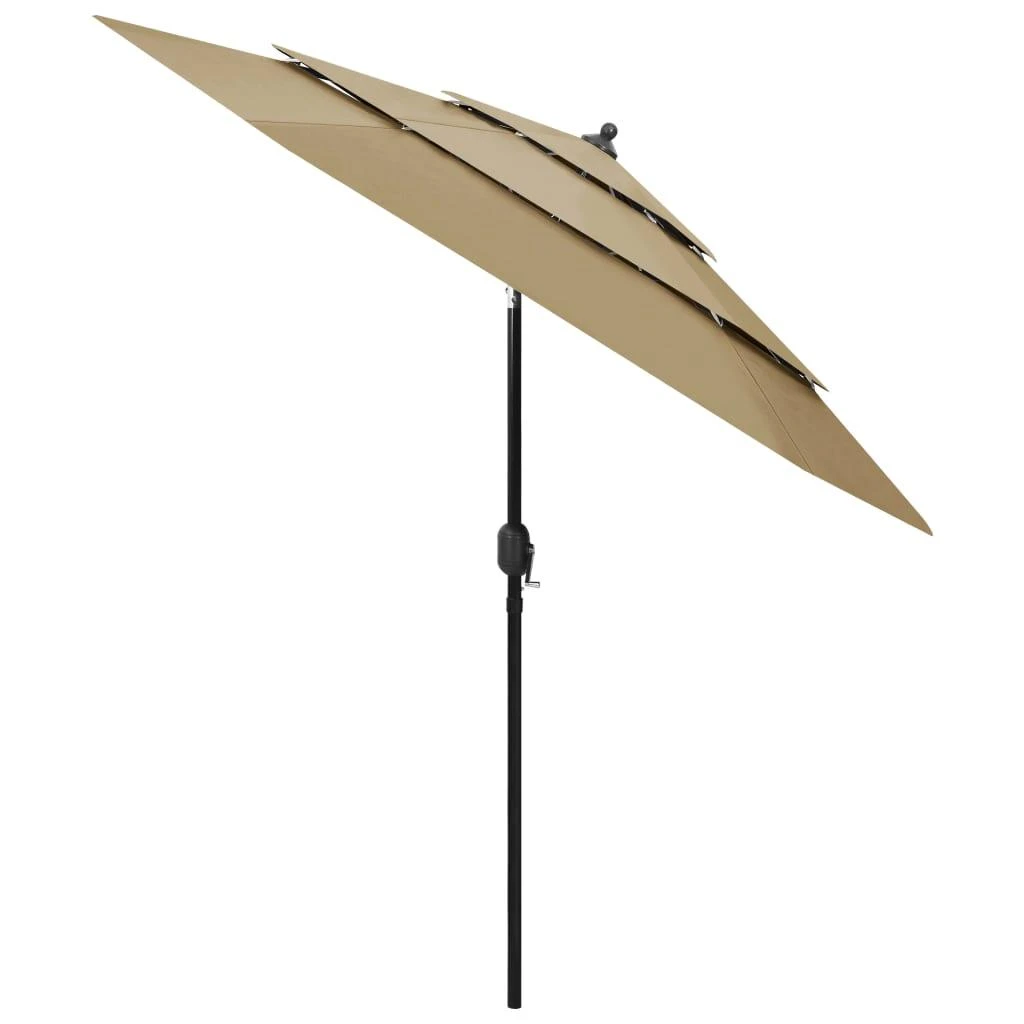 Sodo skėtis su aliuminio stulpu, taupe, 2,5m, 3 aukščių