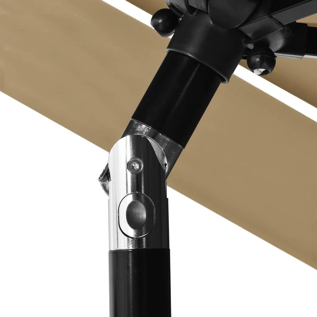 Sodo skėtis su aliuminio stulpu, taupe, 2,5m, 3 aukščių