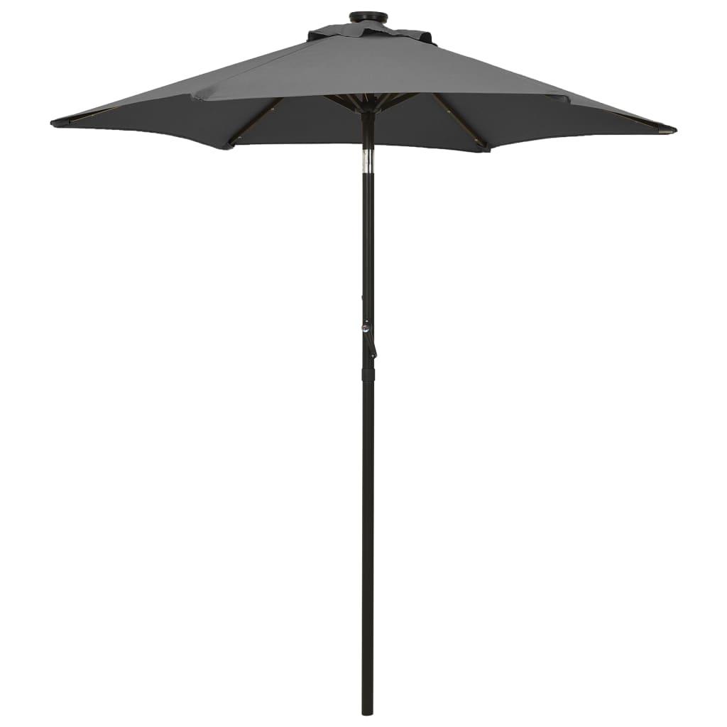 Sodo skėtis nuo saulės su LED, antracito, 200x211cm, aliuminis