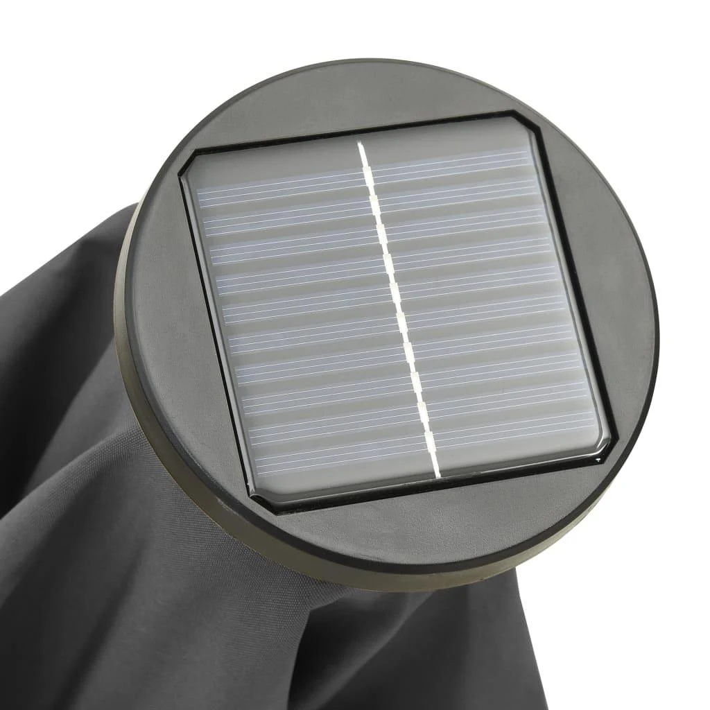 Sodo skėtis nuo saulės su LED, antracito, 200x211cm, aliuminis