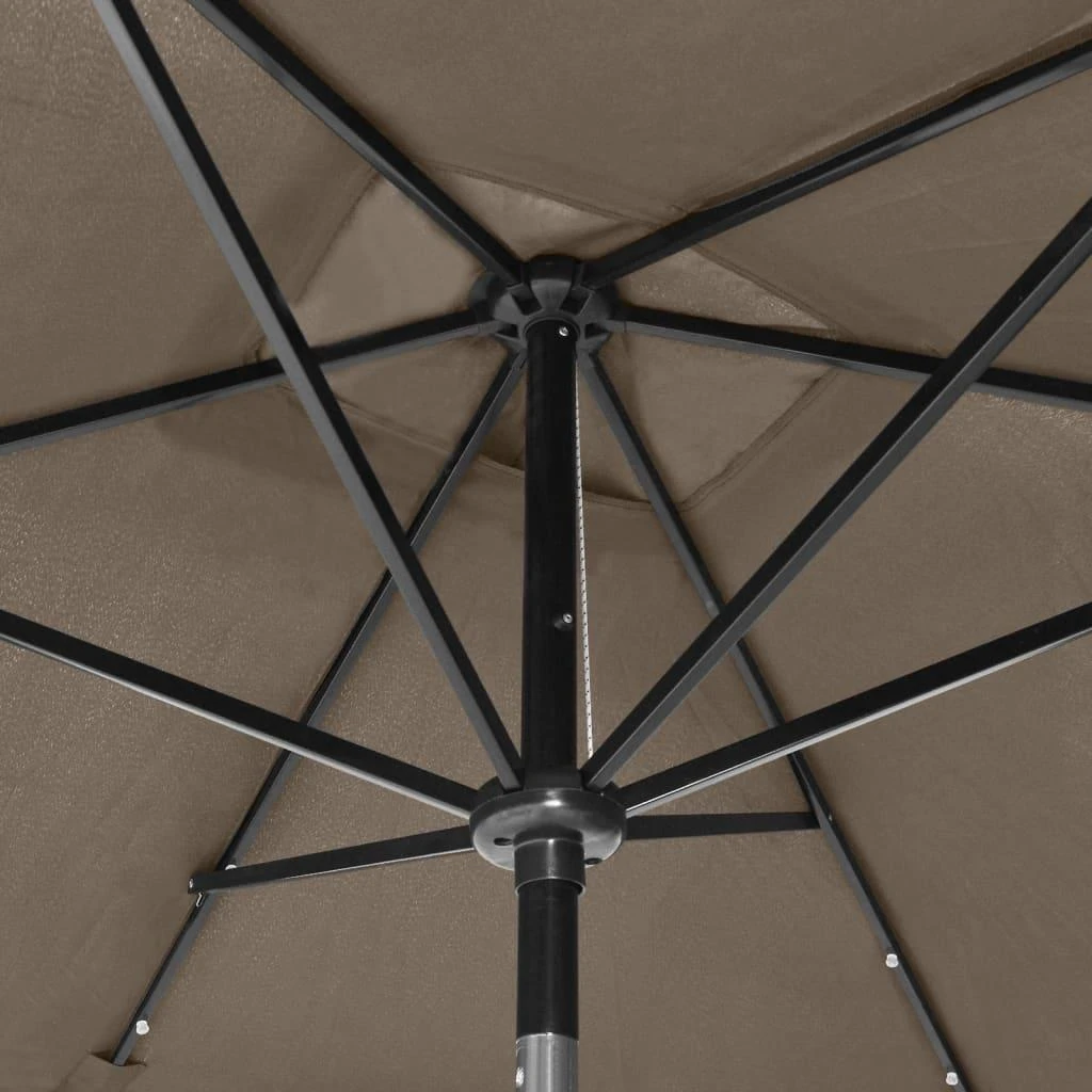 Sodo skėtis nuo saulės su LED ir plieniniu stulpu, taupe, 2x3m