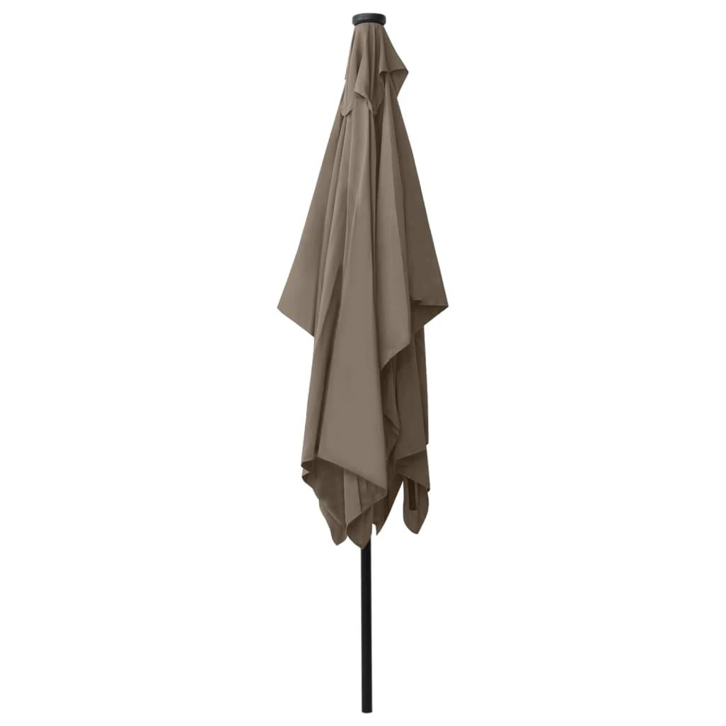 Sodo skėtis nuo saulės su LED ir plieniniu stulpu, taupe, 2x3m