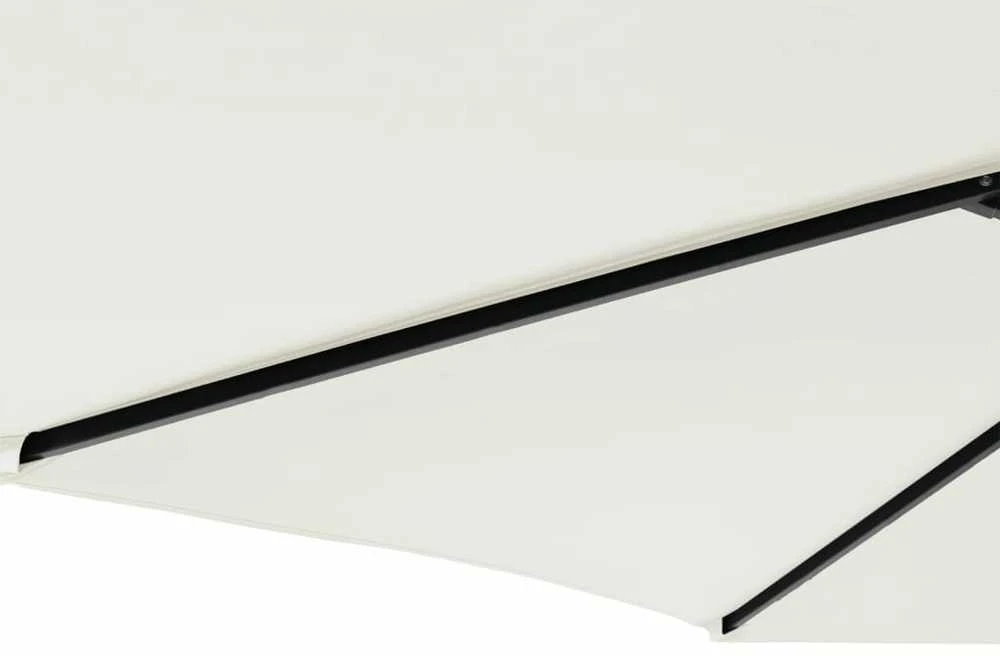 Skėtis nuo saulės su plieniniu stulpu, baltas, 225x225x212cm