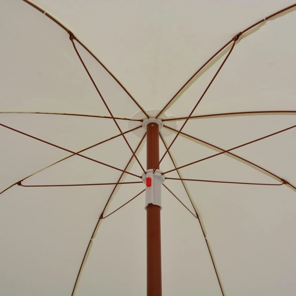 Sodo skėtis nuo saulės su plieniniu stulpu, smėlio, 240cm