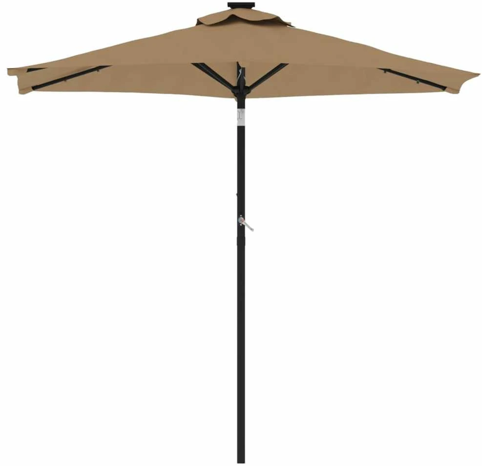 Skėtis nuo saulės su plieniniu stulpu, taupe, 225x225x212cm