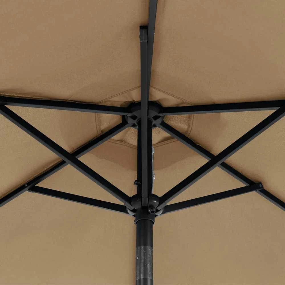 Skėtis nuo saulės su plieniniu stulpu, taupe, 225x225x212cm