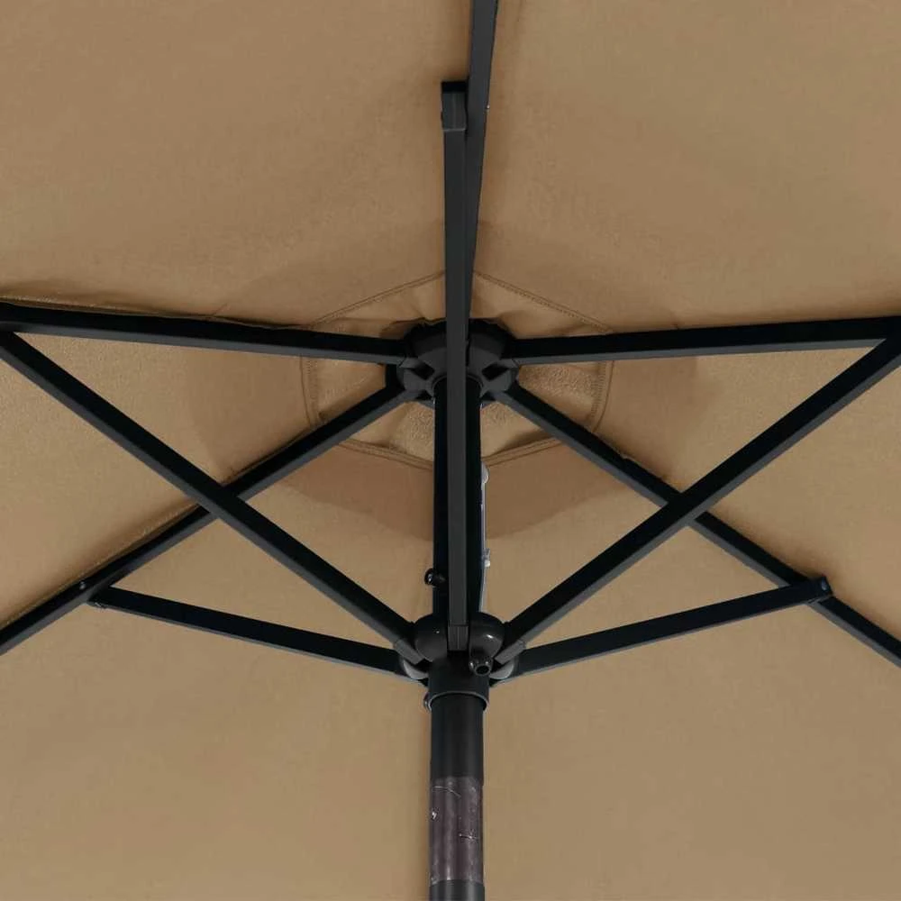 Skėtis nuo saulės su plieniniu stulpu, taupe, 225x225x212cm