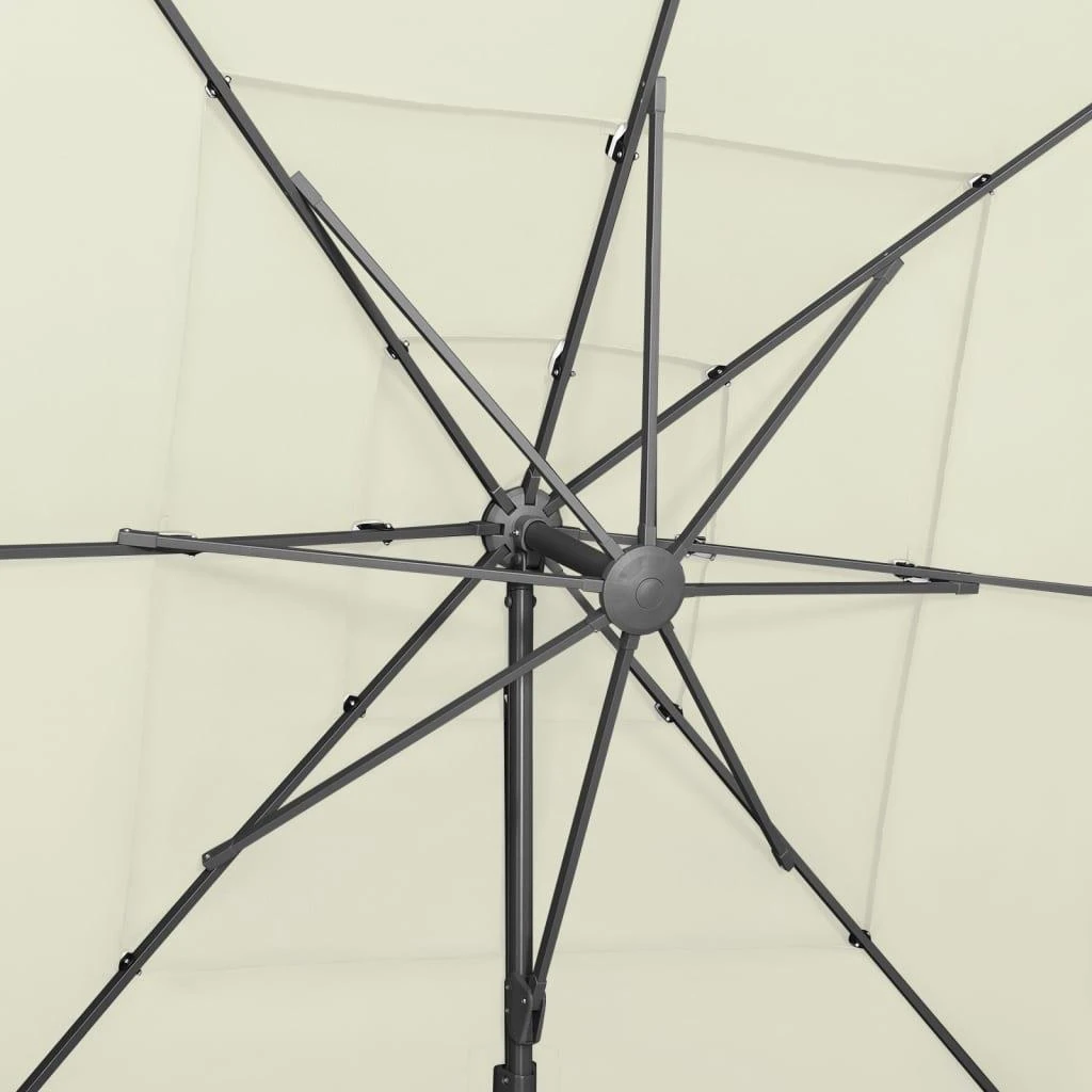 Sodo skėtis su aliuminio stulpu, smėlio, 250x250cm, 4 aukščių
