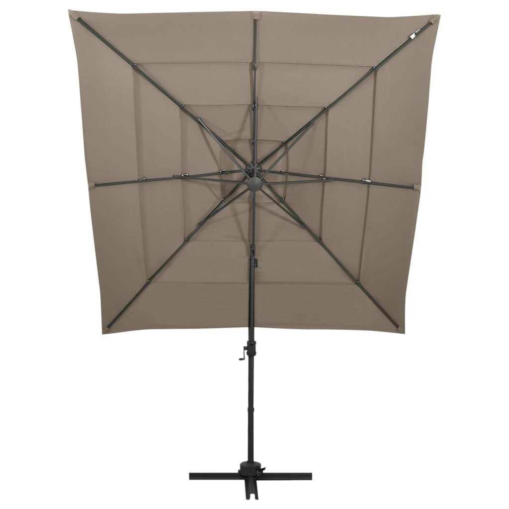 Sodo skėtis su aliuminio stulpu, taupe, 250x250cm, 4 aukščių