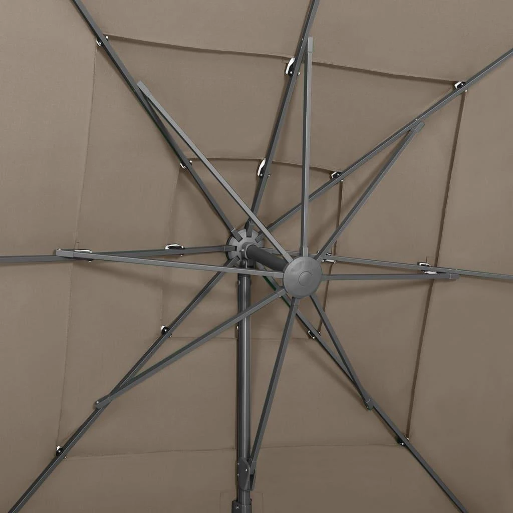 Sodo skėtis su aliuminio stulpu, taupe, 250x250cm, 4 aukščių