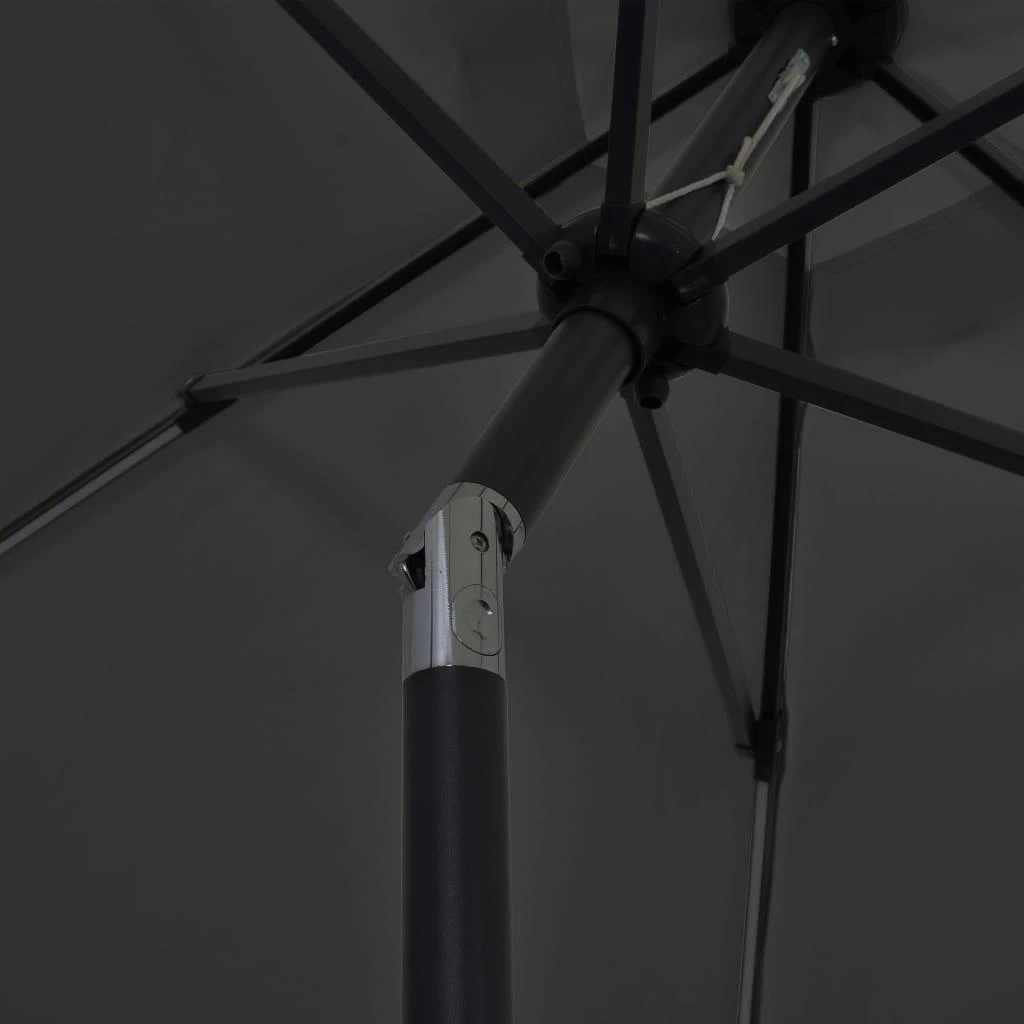 Sodo skėtis su LED ir aliuminio stulpu, antracito, 300cm
