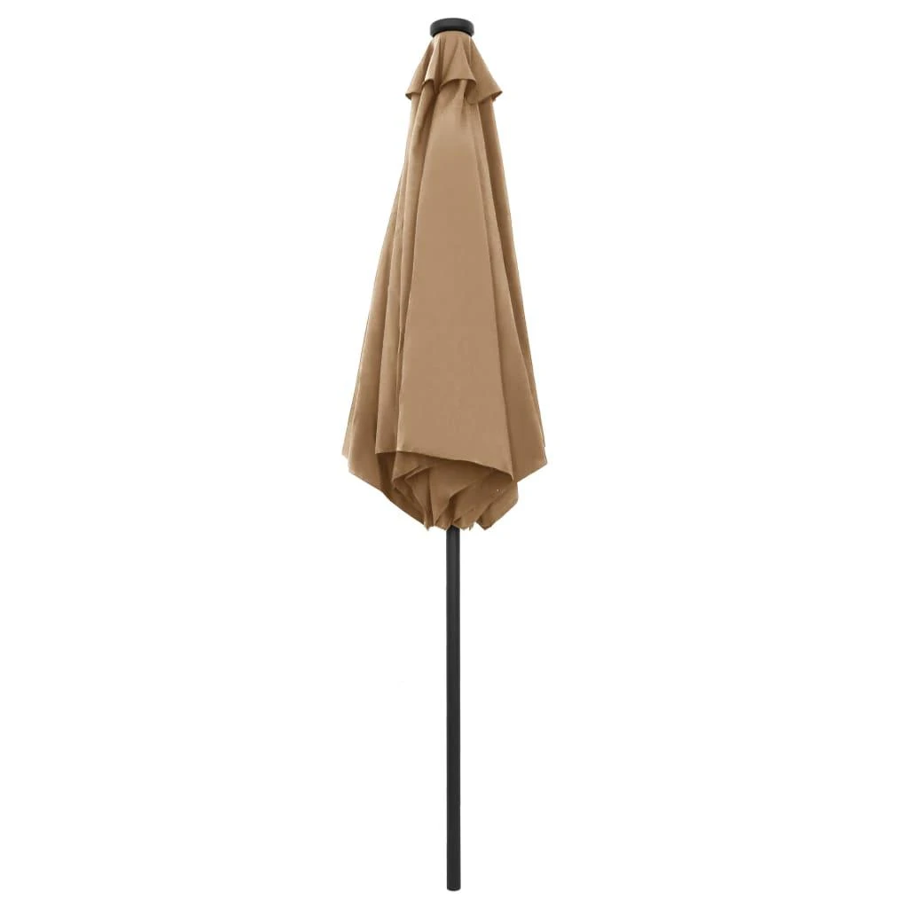 Sodo skėtis su LED ir aliuminio stulpu, taupe, 270cm