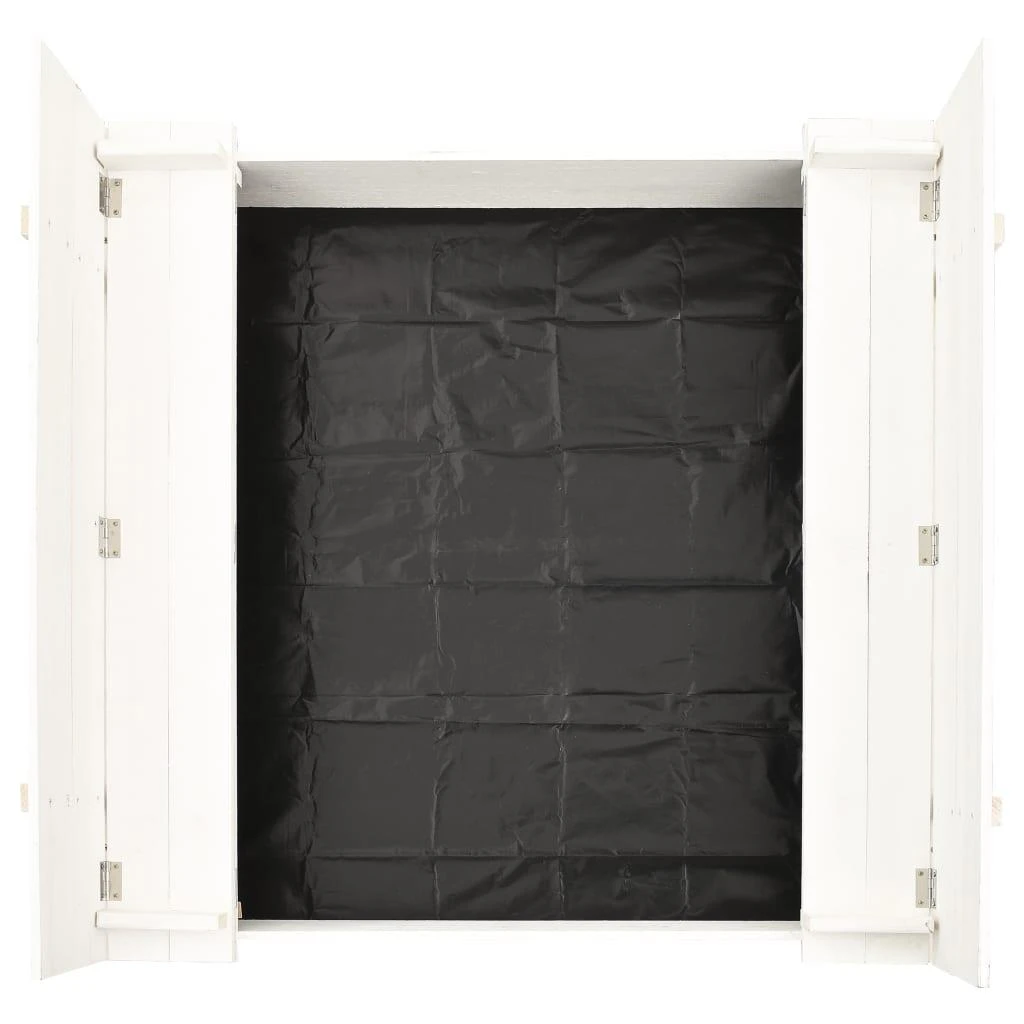Smėlio dėžė, baltos spalvos, 95x90x15cm, eglės mediena