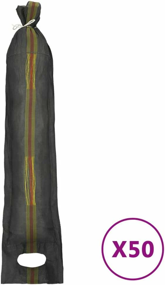 Smėlio maišai, 50vnt., tamsiai žali, 103x25cm, HDPE