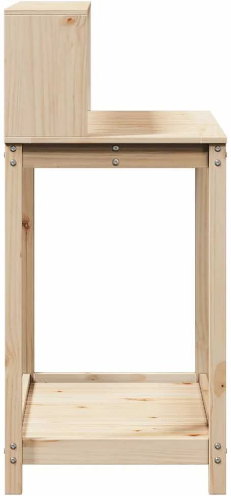 Sodinimo stalas su lentynomis, 108x50x109,5cm, pušies masyvas