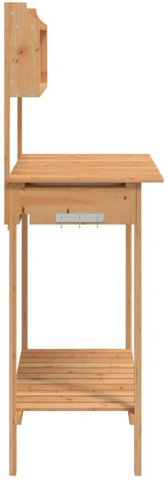 Sodinimo stalas su plautuve, rudas, 147,5x44x139,5cm, eglė