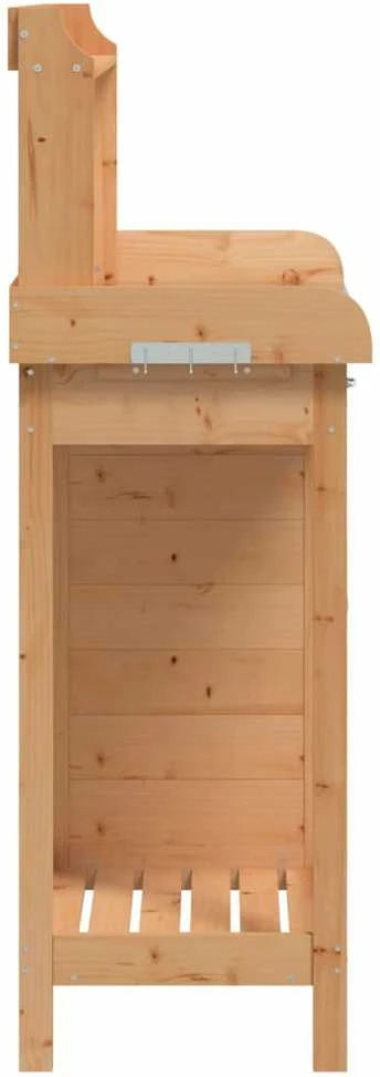 Sodinimo stalas su spintele, rudas, 110,5x45x124,5cm, eglė