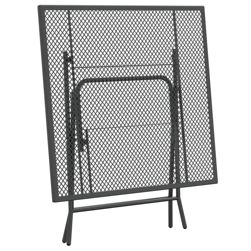 Lauko baldų komplektas Sodo baldų komplektas, 3 dalių, antracito, išplėstas metalas
