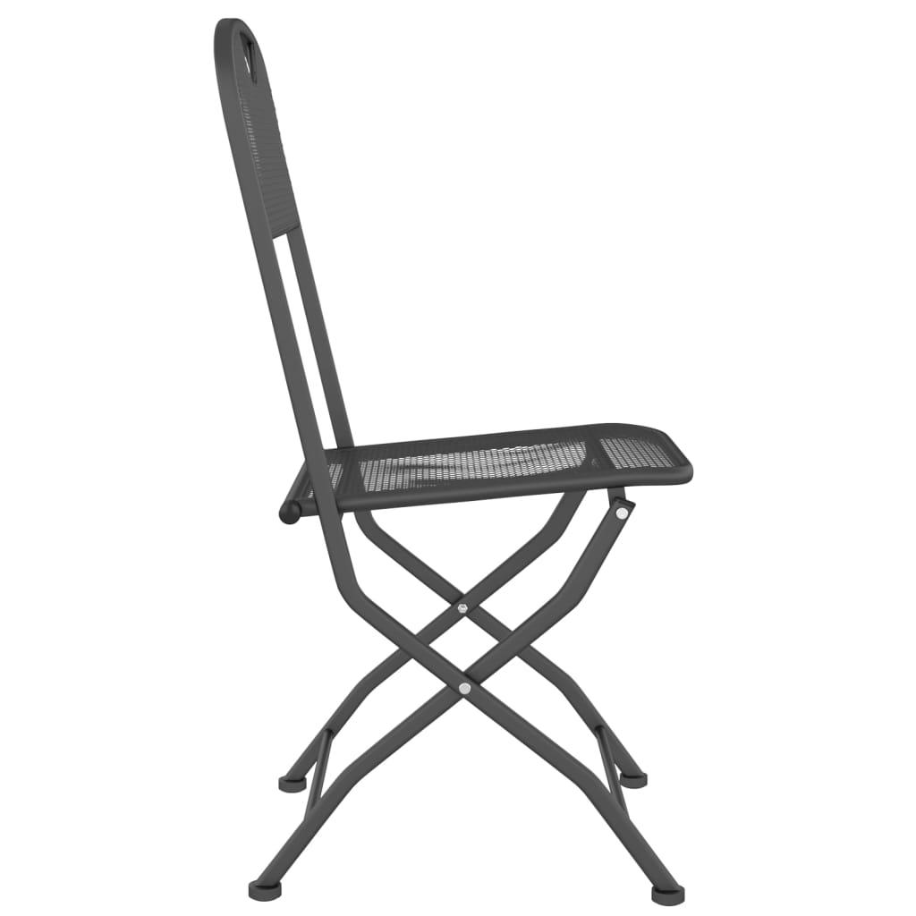 Lauko baldų komplektas Sodo baldų komplektas, 3 dalių, antracito, išplėstas metalas