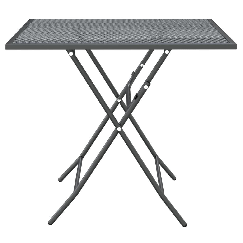 Lauko baldų komplektas Sodo baldų komplektas, 3 dalių, antracito, išplėstas metalas