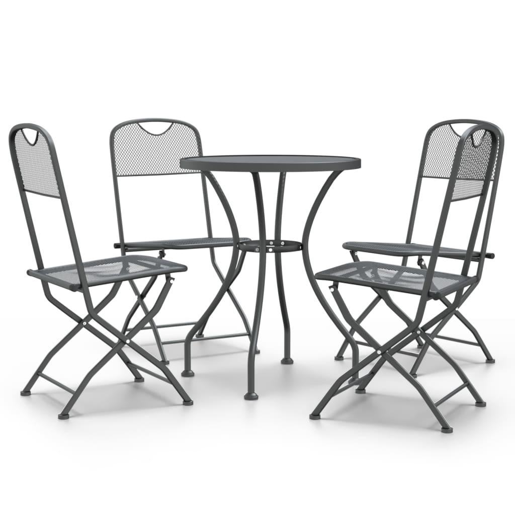 Lauko baldų komplektas Sodo baldų komplektas, 5 dalių, antracito, išplėstas metalas
