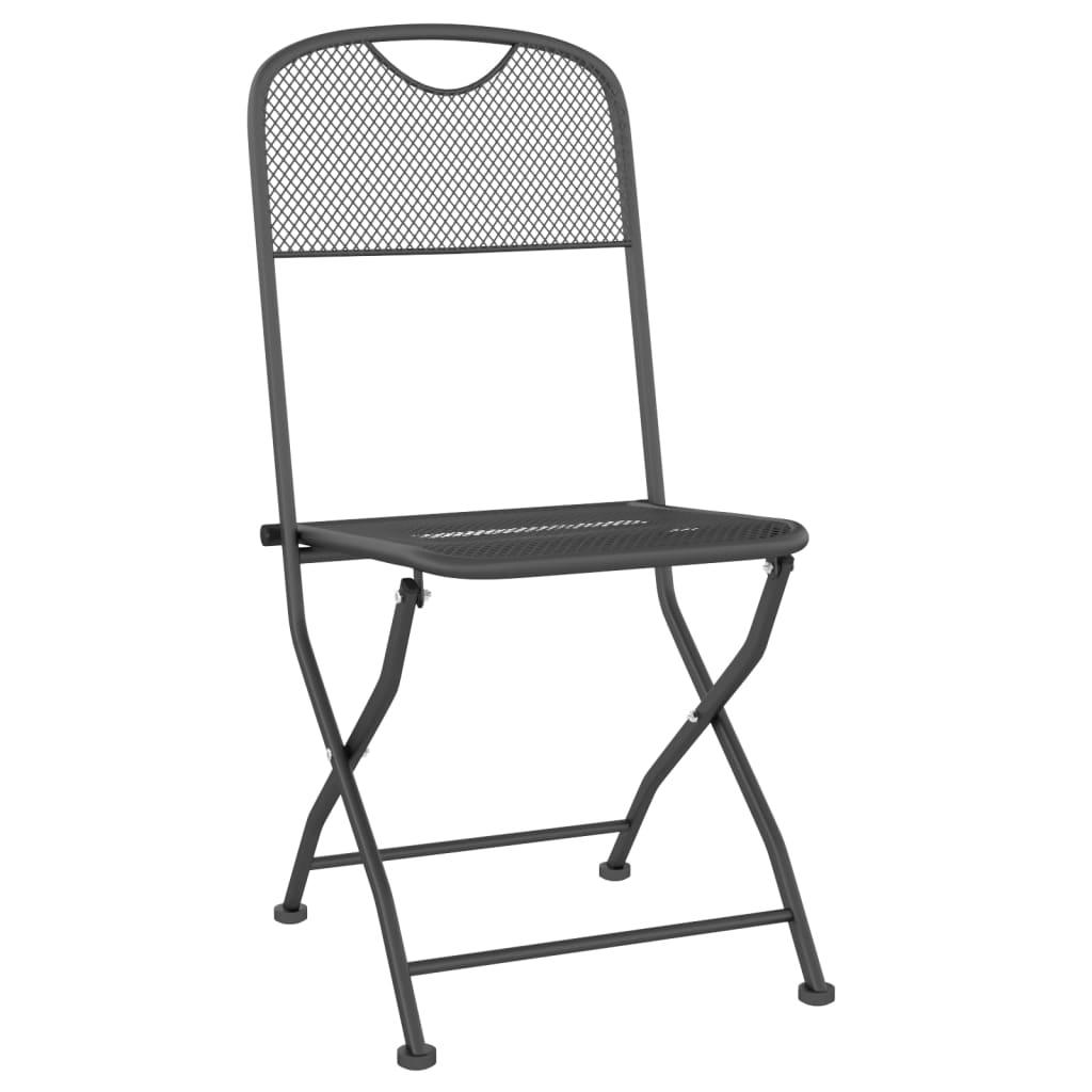 Lauko baldų komplektas Sodo baldų komplektas, 5 dalių, antracito, išplėstas metalas