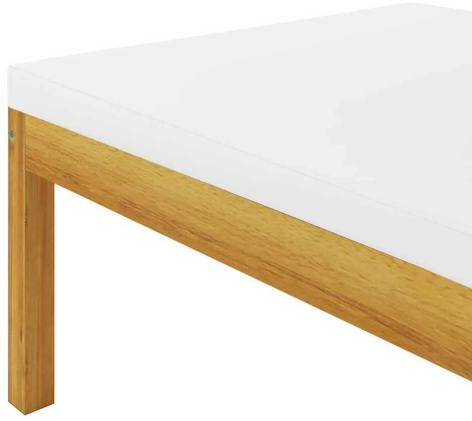Lauko baldų komplektas Sodo baldų komplektas su pagalvėmis, 5 dalių, kreminis, akacija